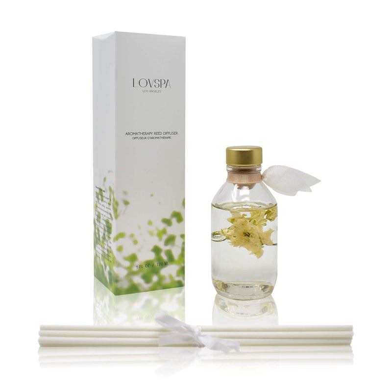 LOVSPA Reed Diffuser Set, Coconut Cabana Scented Oil Diffuser with Sticks, Home Fragrance Accessories for Bathroom Shelf Decor, Aroma Diffusers for Home or Office Desk, USA Made - Image 2